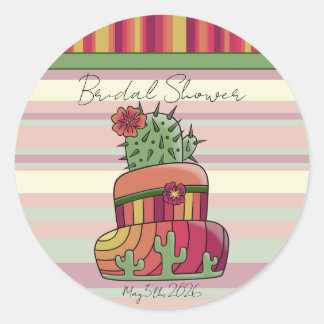 Cactus Wedding "Bridal Shower" Sticker