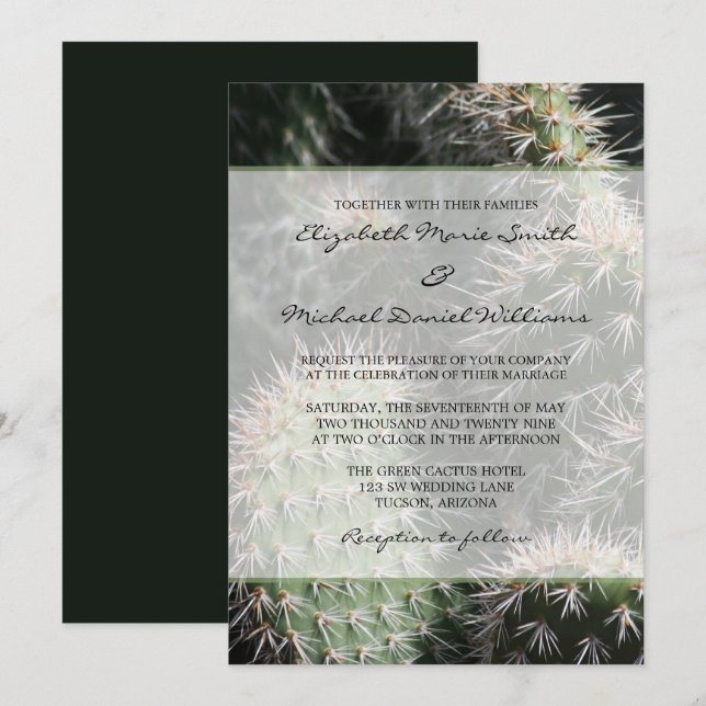 Cactus Wedding Invitation (Front/Back)