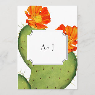 Cactus wedding invitation card