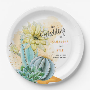 Cactus Wedding Paper Plate