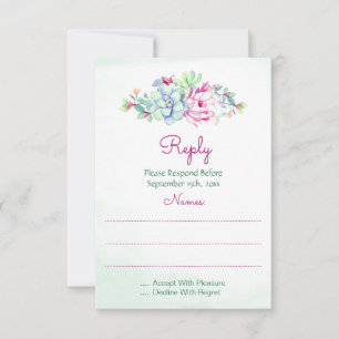 Cactus Wedding Reply Cards