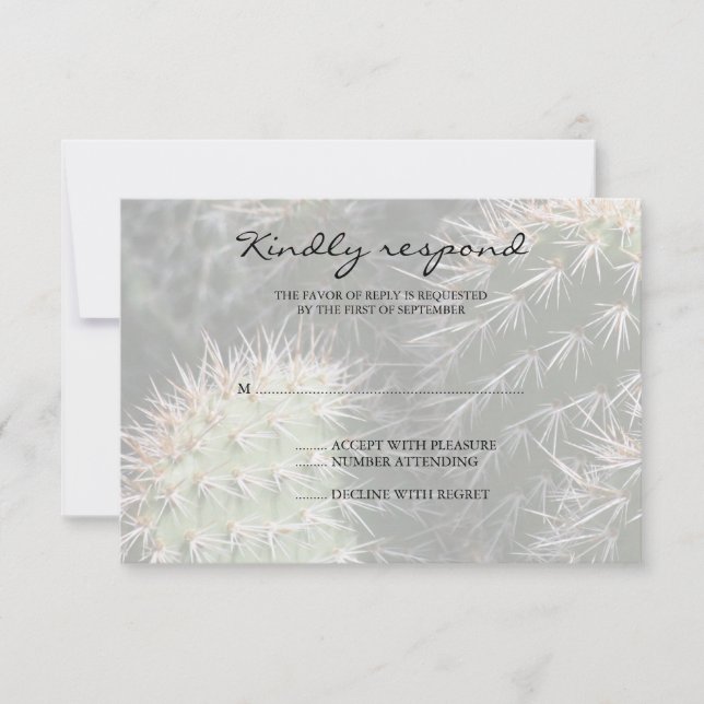 Cactus Wedding Response Card (Front)