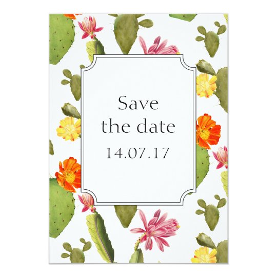 Cactus wedding save the day card
