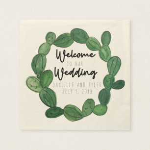 Cactus Wedding: Welcome Napkin
