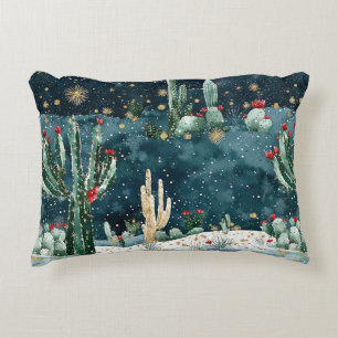 Cactus Western Cowboy Cowgirl Christmas Decorative Cushion