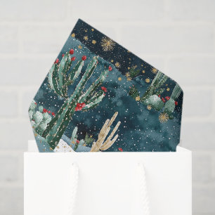 Cactus Western Cowboy Cowgirl Christmas Tissue Paper