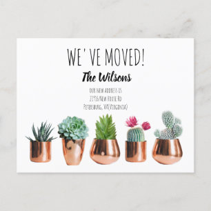 Cactus We've Moved New Home Moving Announcement