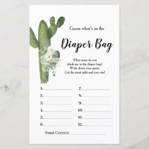 Cactus White Flowers Taco bout Love Diaper Bag