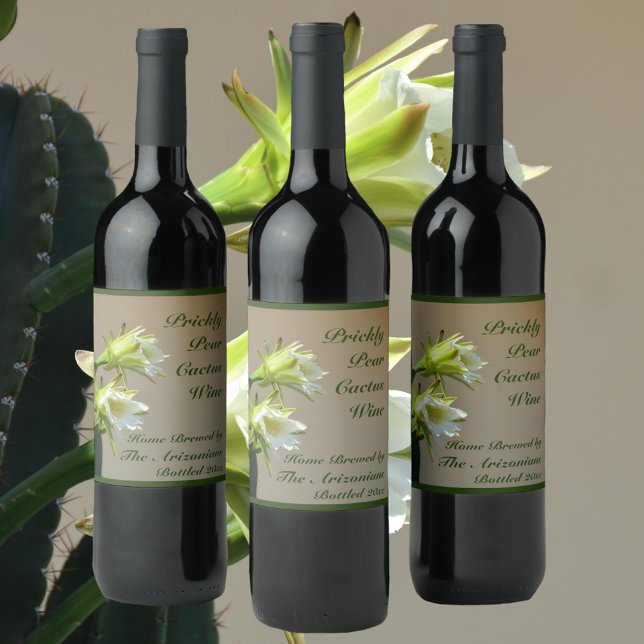 Cactus Wine Prickly Pear Flowers Wine Label (Creator Uploaded)