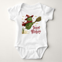 Cactus Witch in the Desert, Halloween Illustration