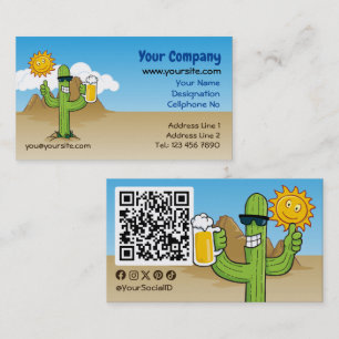 Cactus with Beer Business Card