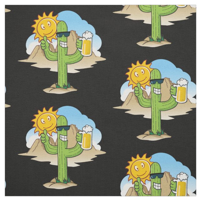 Cactus with Beer Fabric (Swatch)