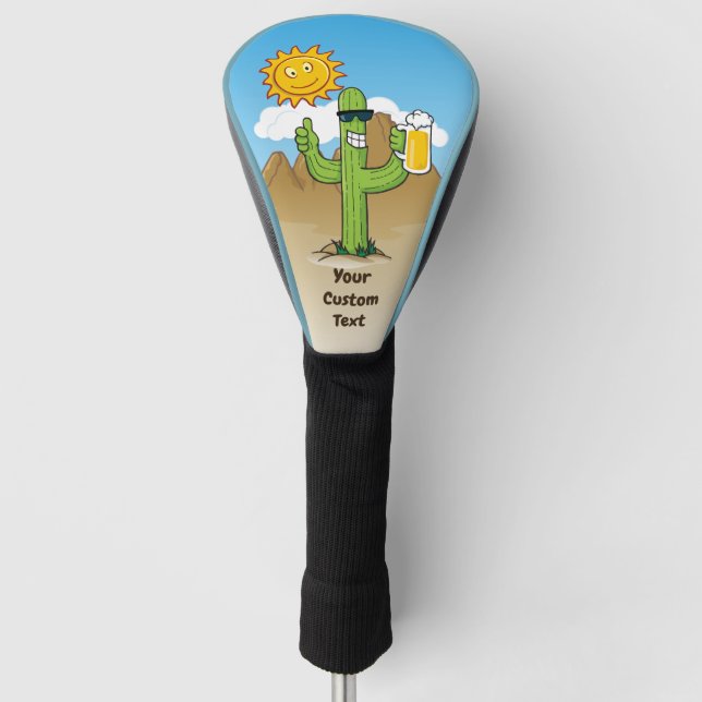 Cactus with Beer Golf Head Cover (Front)