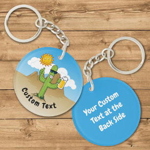 Cactus with Beer Keychain