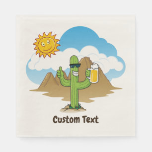 Cactus with Beer Napkin