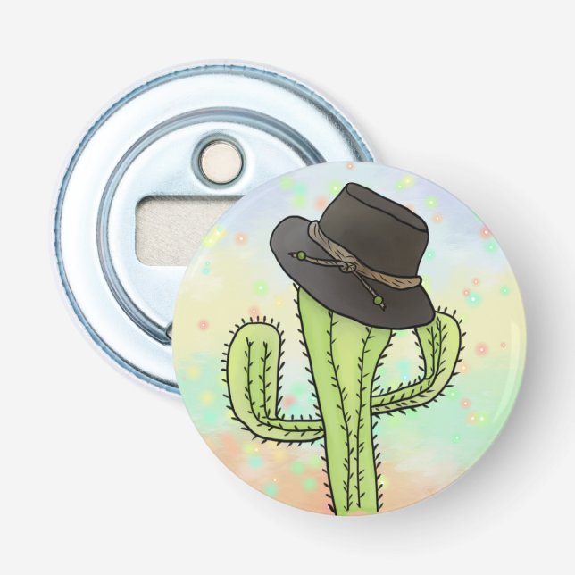 Cactus with hat bottle opener (Front)