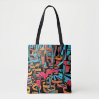 Cactus Worl Stylised All Over Print Tote Bag