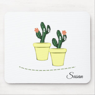 Cactus Yellow Pots Floral Mouse Pad! Mat