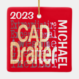 CAD Drafter Extraordinaire CUSTOM Ceramic Ornament