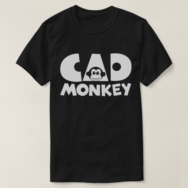Cad Monkey Dark T-Shirt (Design Front)