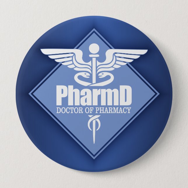 Cad PharmD (diamond) 10 Cm Round Badge (Front)
