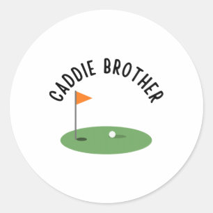 Caddie Brother Cute Matching Birthday Golf Party Classic Round Sticker