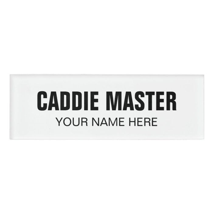 Caddie Master name badge tag for golf assistant Zazzle.co.uk