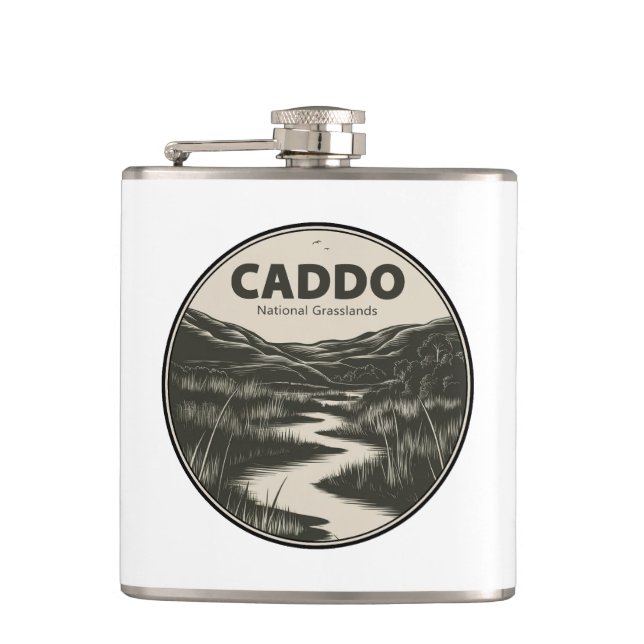 Caddo National Grasslands Texas Stream Hip Flask (Front)
