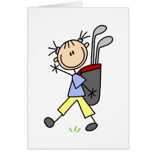 Caddy Carrying The Golf Bag Card