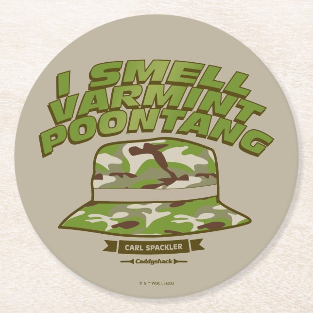 Caddyshack | Varmint Poontang Round Paper Coaster (Front)