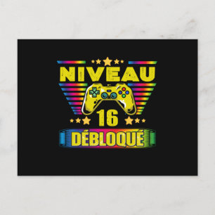 Cadeau 16 ans Anniversaire Gamer Niveau 16 Postcard