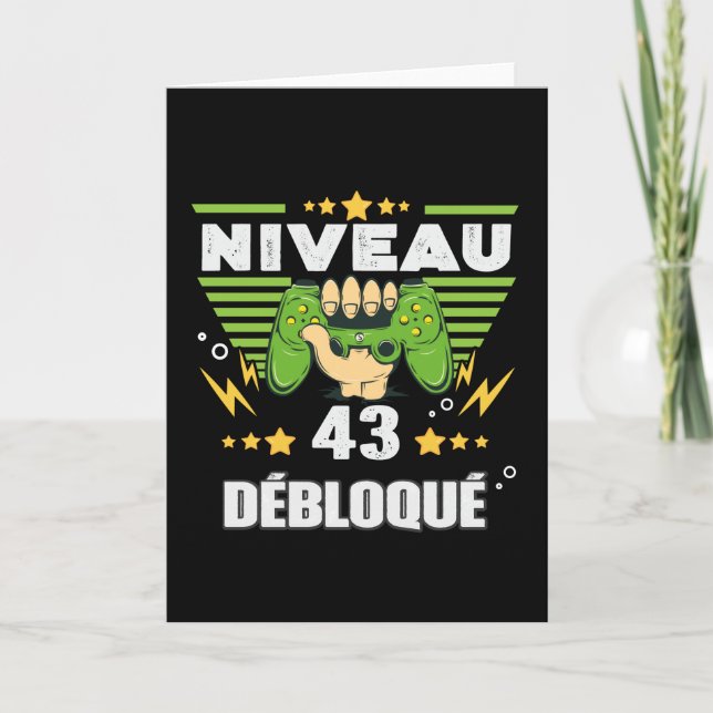 Cadeau 43 ans Anniversaire Gamer Niveau 43 Card (Front)