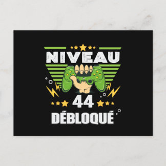 Cadeau 44 ans Anniversaire Gamer Niveau 44 Postcard