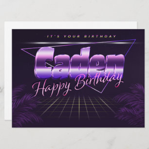 Caden Name First Name pura retro card Birthday