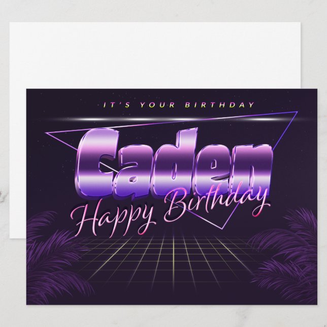 Caden Name First Name pura retro card Birthday (Front/Back)