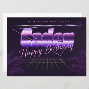 Caden Name First Name pura retro card Birthday