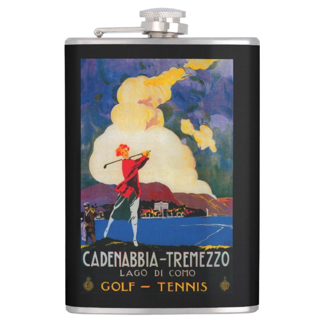 CadenabbiaTremezzo Vintage PosterEurope Hip Flask (Front)