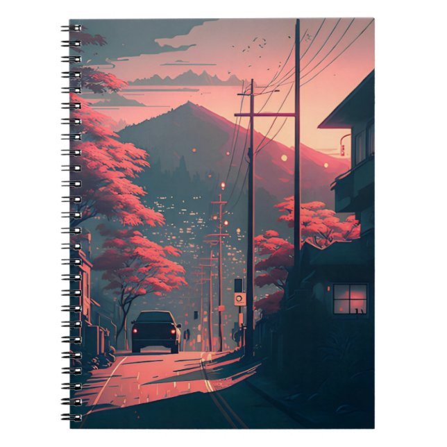 Caderno capa aesthetic, Lo-fi Notebook (Front)