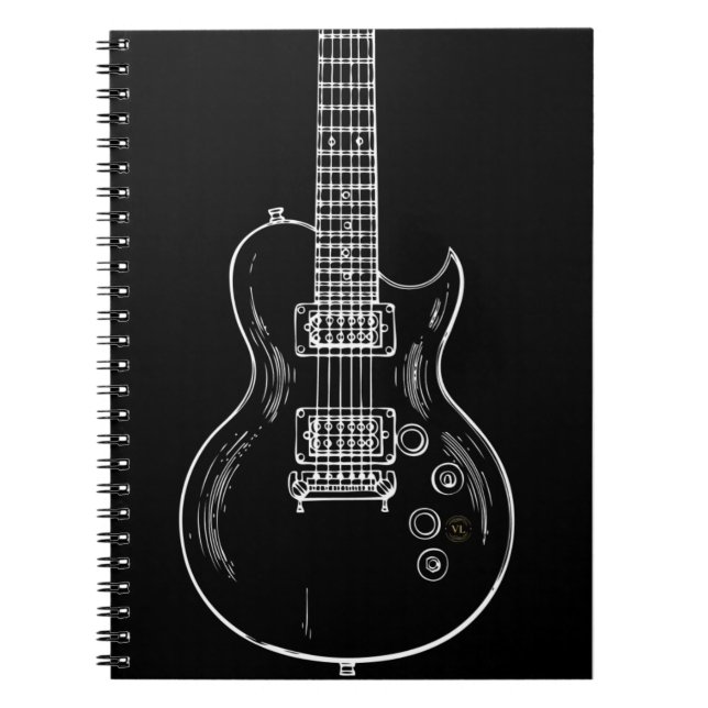 Caderno Espiral com guitarra Notebook (Front)
