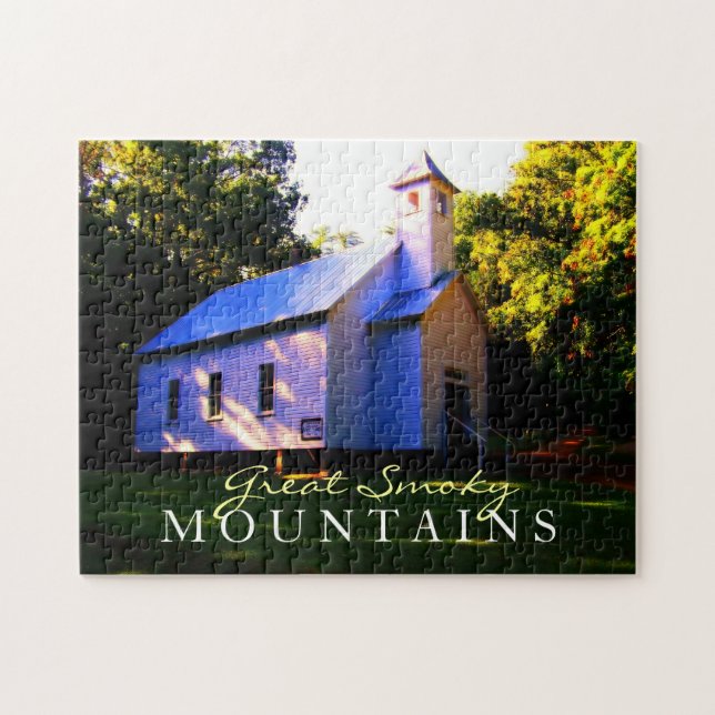 Cades Cove Church - Smoky Mountains - toy puzzle (Horizontal)