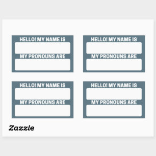 Cadet Blue Name & Pronoun Labels