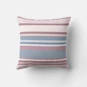 Cadet Grey and Desaturated Rose Stripes Cushion