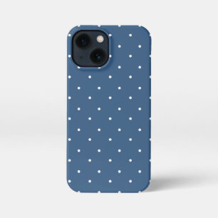 Cadet Grey and white Polka Dots Phone Cases
