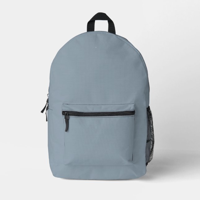 Cadet grey (solid colour)  printed backpack (Front)