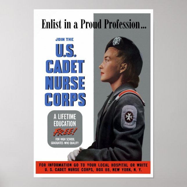 Cadet Nurse Corps -- WW2 Poster (Front)