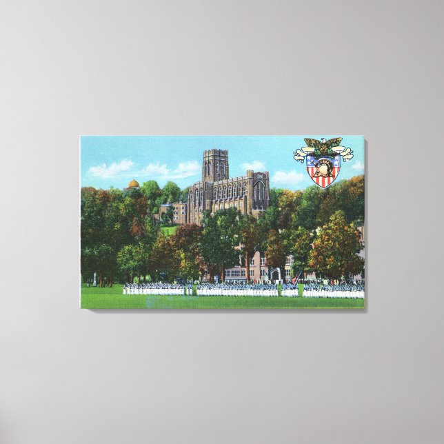 Cadets Marching to Parade Grounds Scene Canvas Print (Front)
