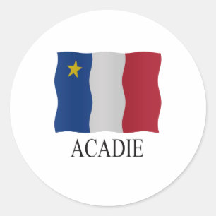 Cadian flag classic round sticker