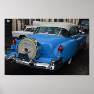 Cadillac 1952 Blue Vintage Poster