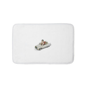 ***CADILLAC DRIVING SANTA CLAUS*** BATH MAT