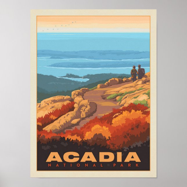 Cadillac Mountain Acadia National Park, Minimalist Poster (Front)